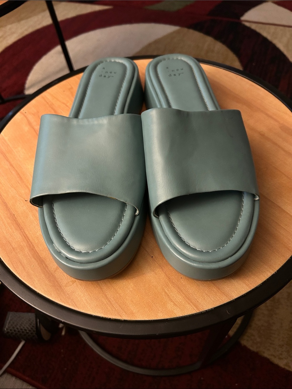 a new day Teal Slide Sandals